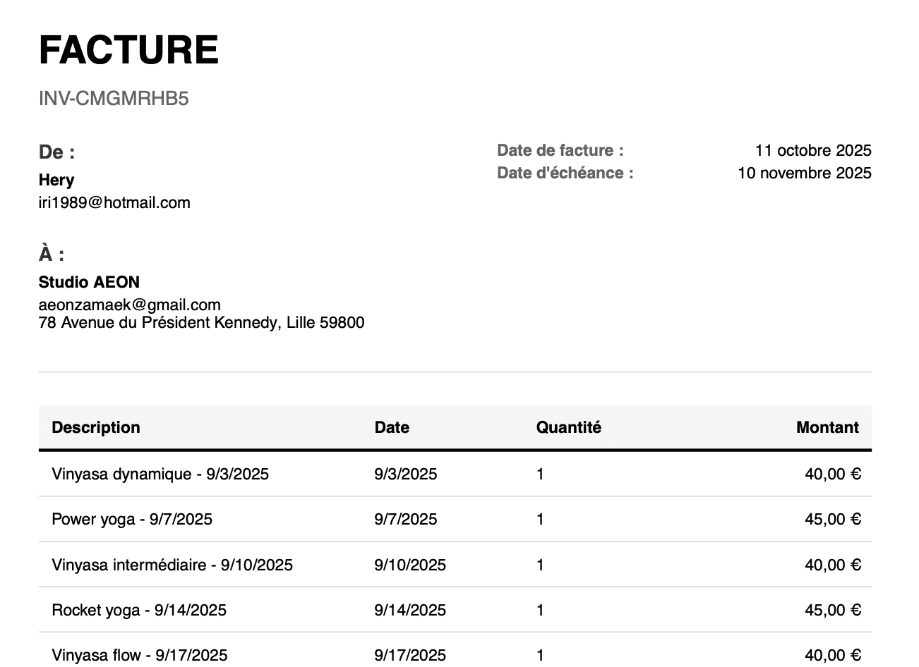Professional Invoices